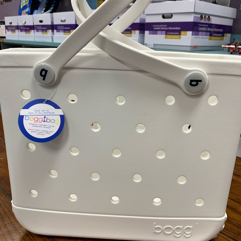 Bogg Bagg. White. Large tote. Brand new. Never used. Tags attached.